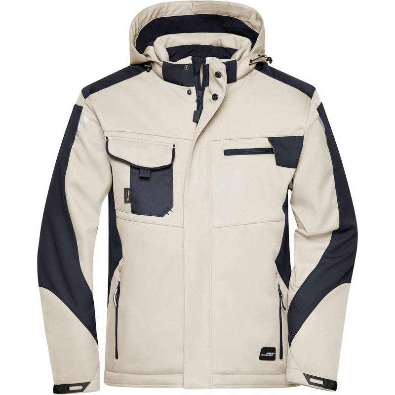 James&Nicholson | JN824, Prac.zimní softshell bunda-Strong, šedá Stone-černá, 3XL James&Nicholson | JN824, Prac.zimní softshell bunda-Strong, šedá Stone-černá, 3XL