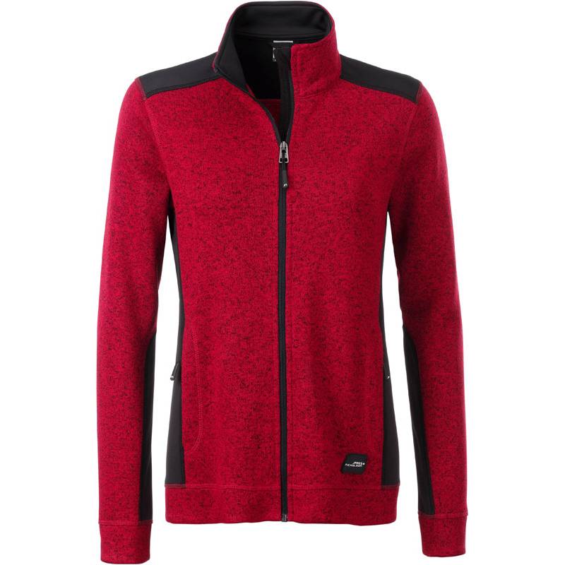 James&Nicholson | JN861, Dámská prac.fleece bunda-Strong, červená Mel.-černá, XS James&Nicholson | JN861, Dámská prac.fleece bunda-Strong, červená Mel.-černá, XS