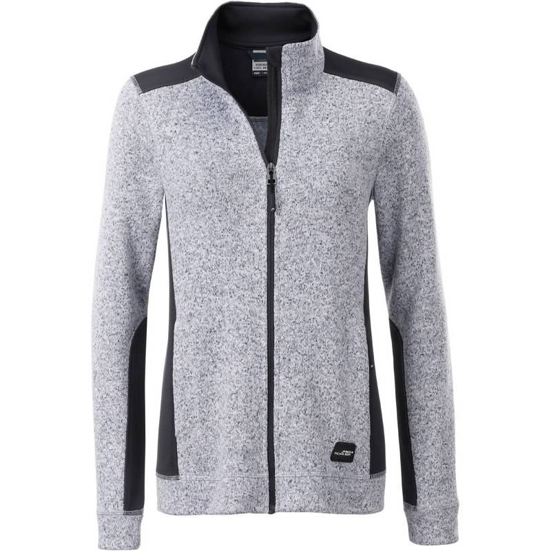 James&Nicholson | JN861, Dámská prac.fleece bunda-Strong, bílá Mel.-šedá Carbon, 3XL James&Nicholson | JN861, Dámská prac.fleece bunda-Strong, bílá Mel.-šedá Carbon, 3XL