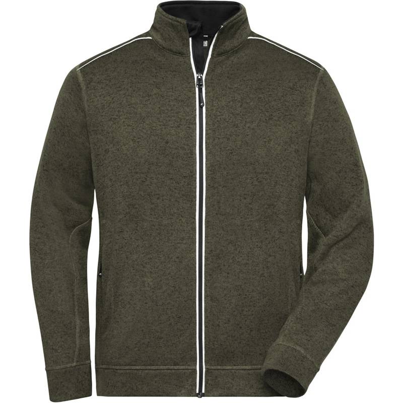 James&Nicholson | JN898, Pánská prac.flís.bunda-Solid, zelená Olive Mel.-černá, XXL James&Nicholson | JN898, Pánská prac.flís.bunda-Solid, zelená Olive Mel.-černá, XXL