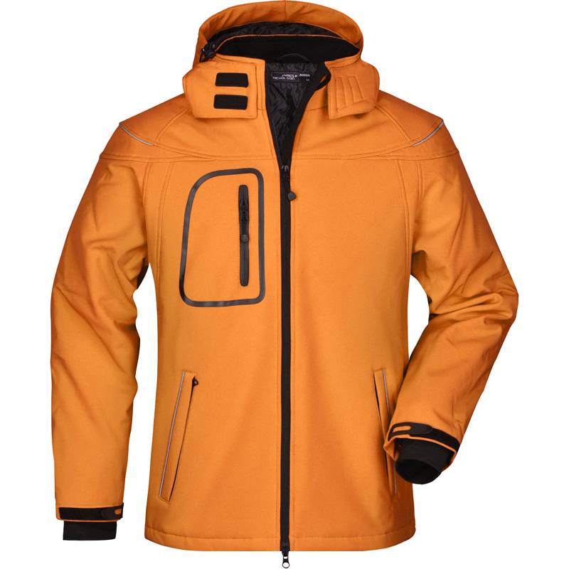 James&Nicholson | JN1000, Pánská 3-vrstvá softshell bunda, oranžová, XL James&Nicholson | JN1000, Pánská 3-vrstvá softshell bunda, oranžová, XL