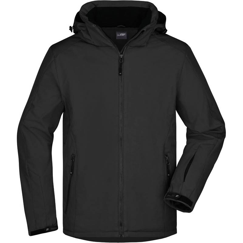 James&Nicholson | JN1054, Pánská 3-vrstvá softshell bunda, černá, S James&Nicholson | JN1054, Pánská 3-vrstvá softshell bunda, černá, S