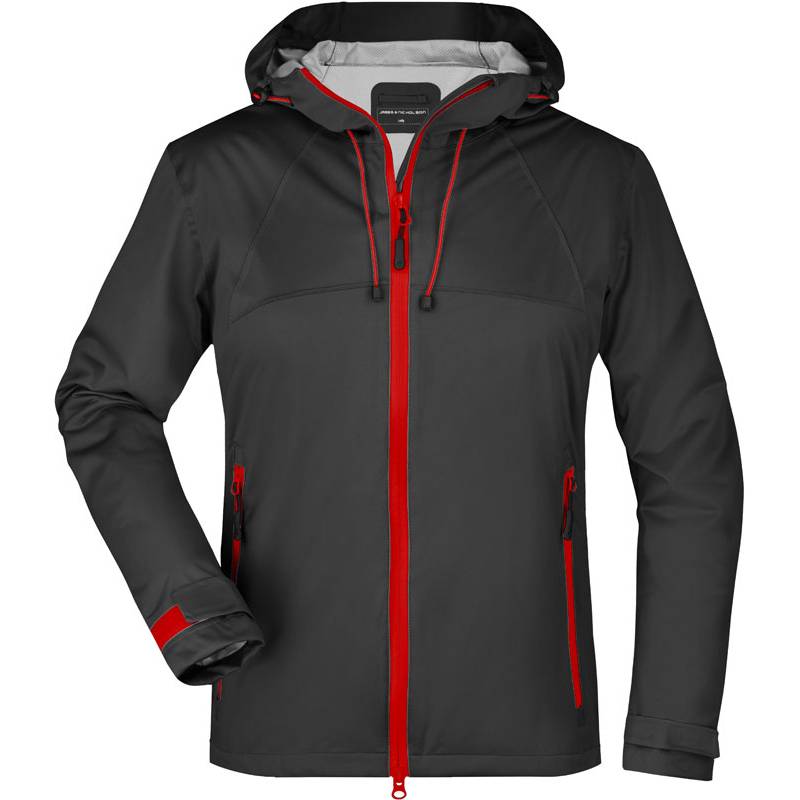 James&Nicholson | JN1097, Dámská 3-vrstvá softshell bunda, černá-červená, XL James&Nicholson | JN1097, Dámská 3-vrstvá softshell bunda, černá-červená, XL