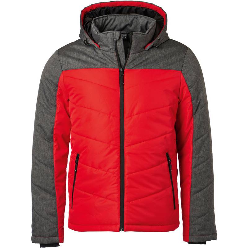 James&Nicholson | JN1134, Pánská bunda, červená-šedá anthr.melange, 3XL James&Nicholson | JN1134, Pánská bunda, červená-šedá anthr.melange, 3XL