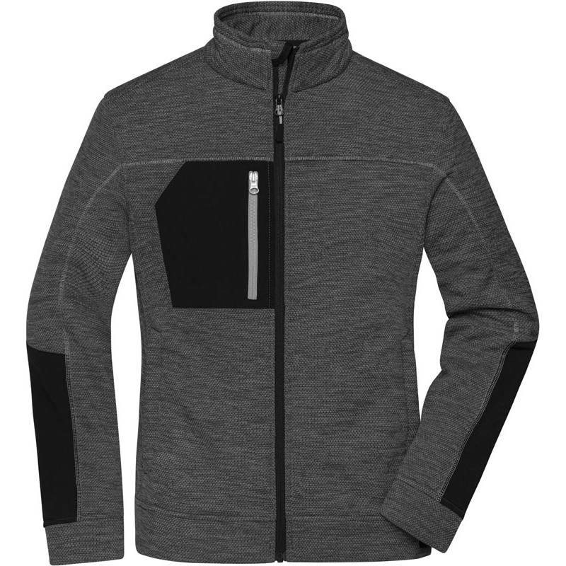 James&Nicholson | JN1817, Dámská fleece bunda, černá melange-šedá, XS James&Nicholson | JN1817, Dámská fleece bunda, černá melange-šedá, XS