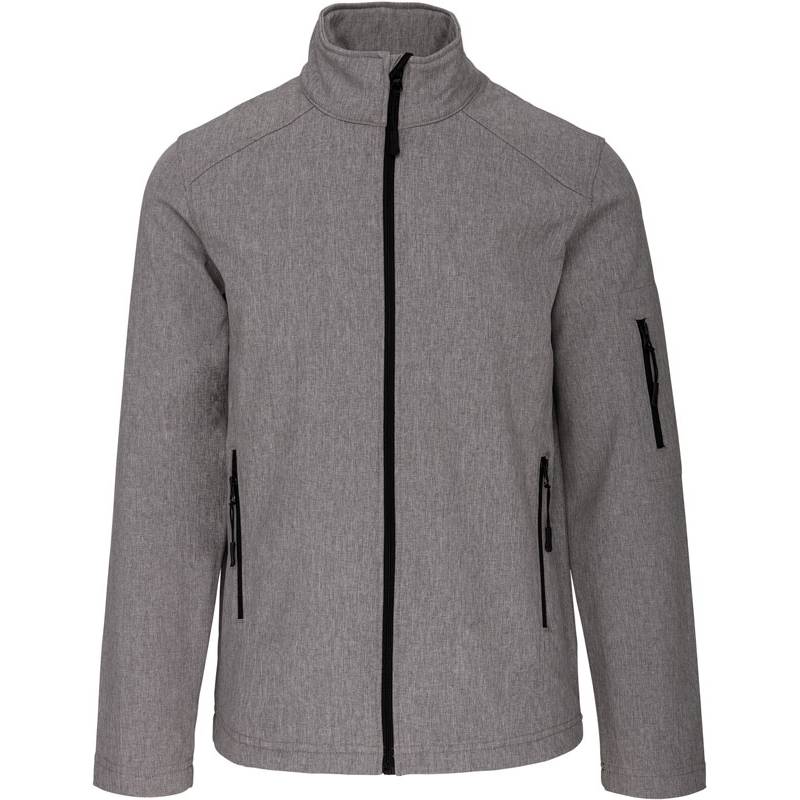 Kariban | K401, Pánská 3-vrstvá softshell bunda, šedá Marl, XXL Kariban | K401, Pánská 3-vrstvá softshell bunda, šedá Marl, XXL