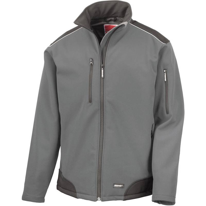 Result Work-Guard | R124X, 3-vrstvá softshell ripstop prac.bunda, šedá-černá, M Result Work-Guard | R124X, 3-vrstvá softshell ripstop prac.bunda, šedá-černá, M