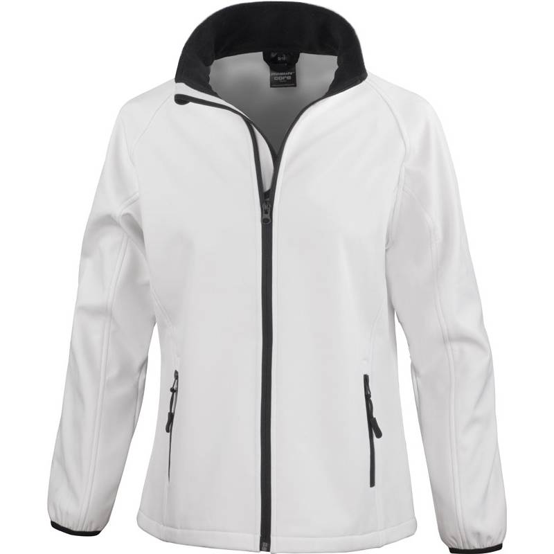 Result | R231F, Dámská 2-vrstvá softshell bunda "Printable", bílá-černá, XXL Result | R231F, Dámská 2-vrstvá softshell bunda "Printable", bílá-černá, XXL