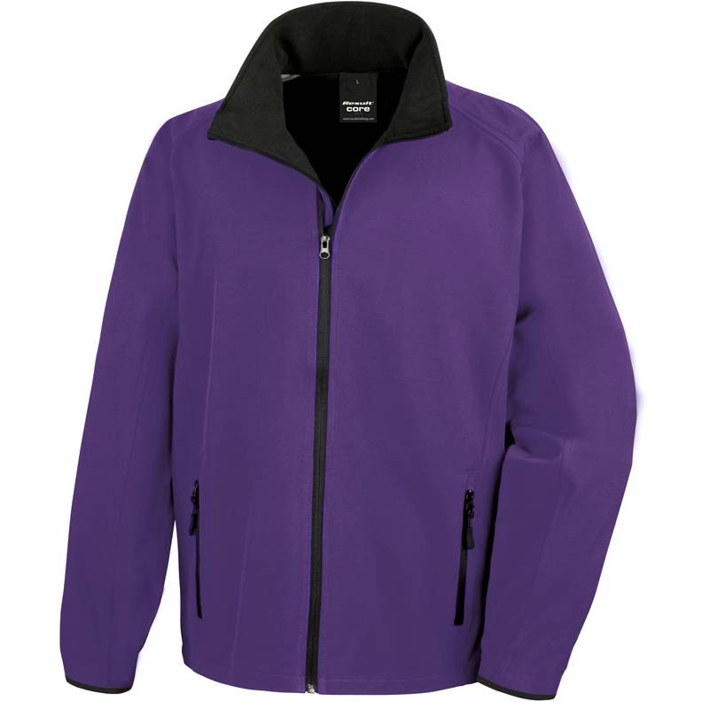 Result | R231M, Pánská 2-vrstvá softshell bunda"Printable", fialová Purple-černá, XXL Result | R231M, Pánská 2-vrstvá softshell bunda"Printable", fialová Purple-černá, XXL