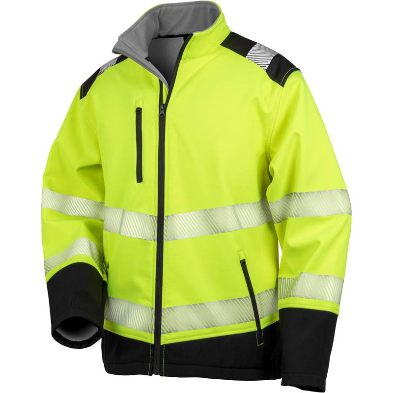 Result | R476X, Bezpečnostní softshell bunda, žlutá Fluo-černá, S Result | R476X, Bezpečnostní softshell bunda, žlutá Fluo-černá, S