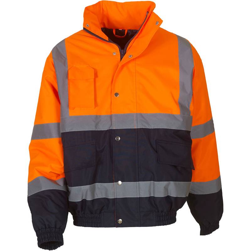 Yoko|HVP218, Hi-Vis Bomber Bunda, oranžová Hi Vis-modrá Navy, M Yoko|HVP218, Hi-Vis Bomber Bunda, oranžová Hi Vis-modrá Navy, M