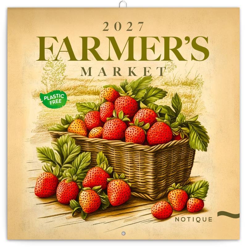 NOTIQUE Poznámkový kalendár Farmárske trhy 2027, PLASTIC FREE, 30 x 30 cm NOTIQUE Poznámkový kalendár Farmárske trhy 2027, PLASTIC FREE, 30 x 30 cm