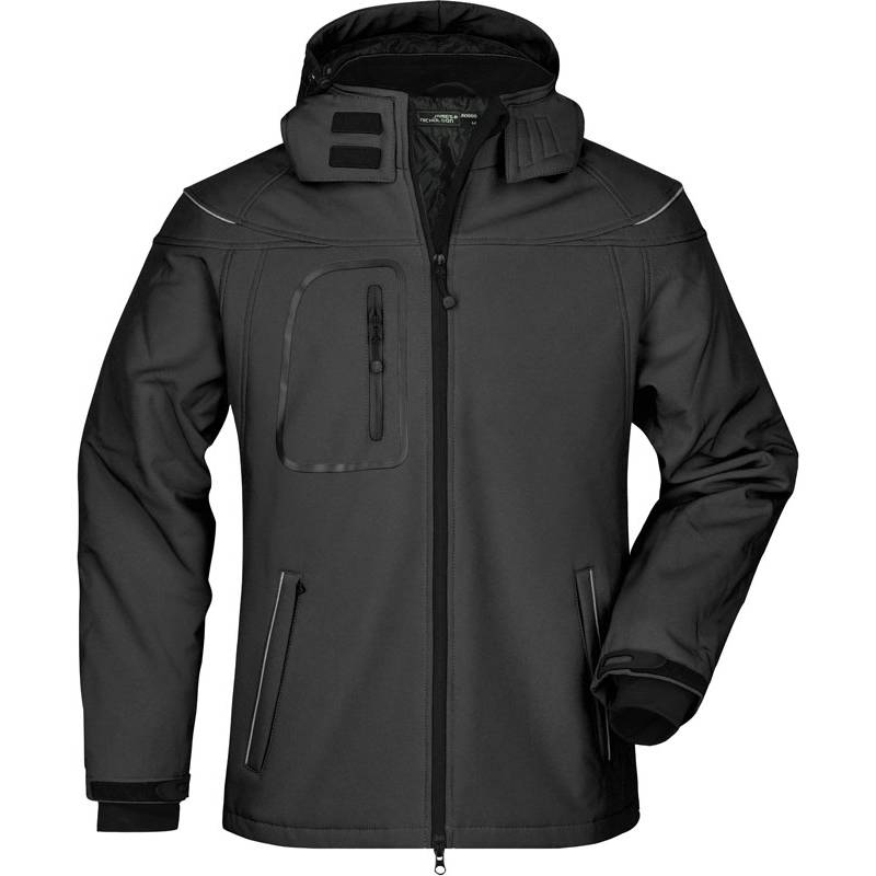 Daiber | JN1000, Pánská 3-vrstvá zimní softshell bunda, černá, 4XL Daiber | JN1000, Pánská 3-vrstvá zimní softshell bunda, černá, 4XL