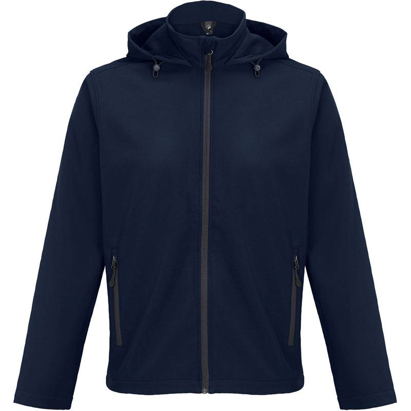 SOL'S | Race Hooded Men, Pánská 2-vrstvá softshell bunda s kapucí, modrá French Navy, XL SOL'S | Race Hooded Men, Pánská 2-vrstvá softshell bunda s kapucí, modrá French Navy, XL