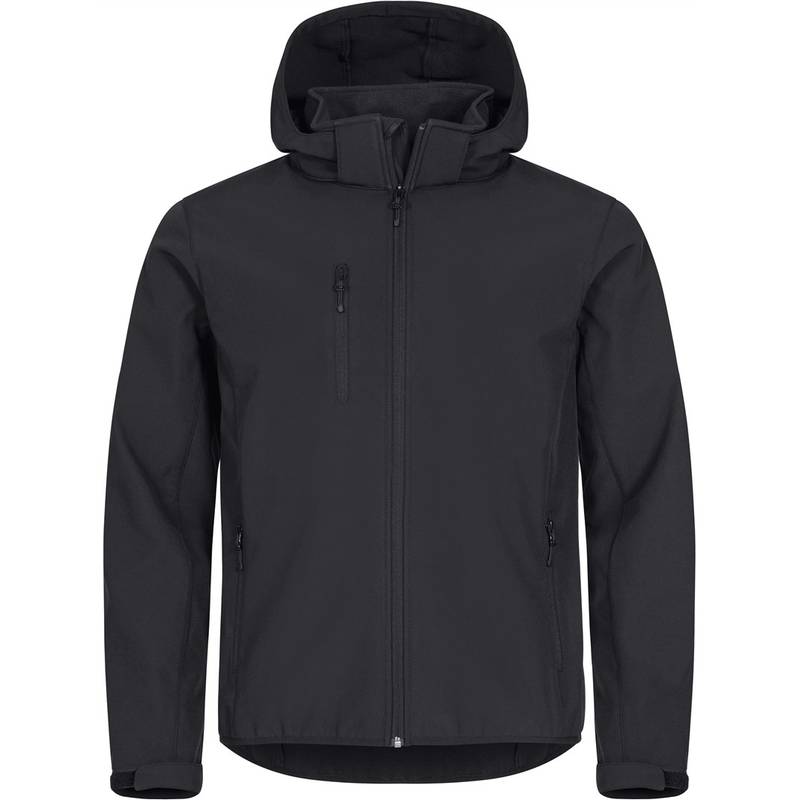 Clique|Classics Softshell Hoody M, Pánska 3vrstv.softshell bunda s kapuc., čierna, L Clique|Classics Softshell Hoody M, Pánska 3vrstv.softshell bunda s kapuc., čierna, L